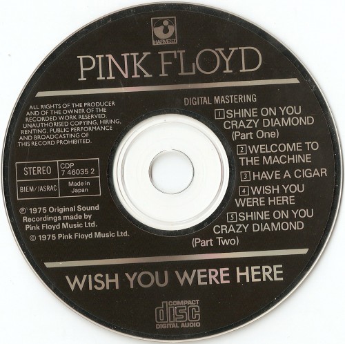 Pink Floyd - Wish You Were Here -1975 (Harvest CDP 7 46035 2) Japan, FLAC (image+.cue), lossless 67f4e5232e9681816a53e52edcbf7bee